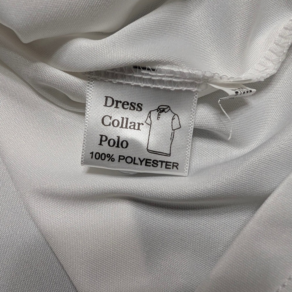 Collars & Co Mens Dress Semi Spread Collar Polo Shirt White Short Sleeve Small - Picture 9 of 13